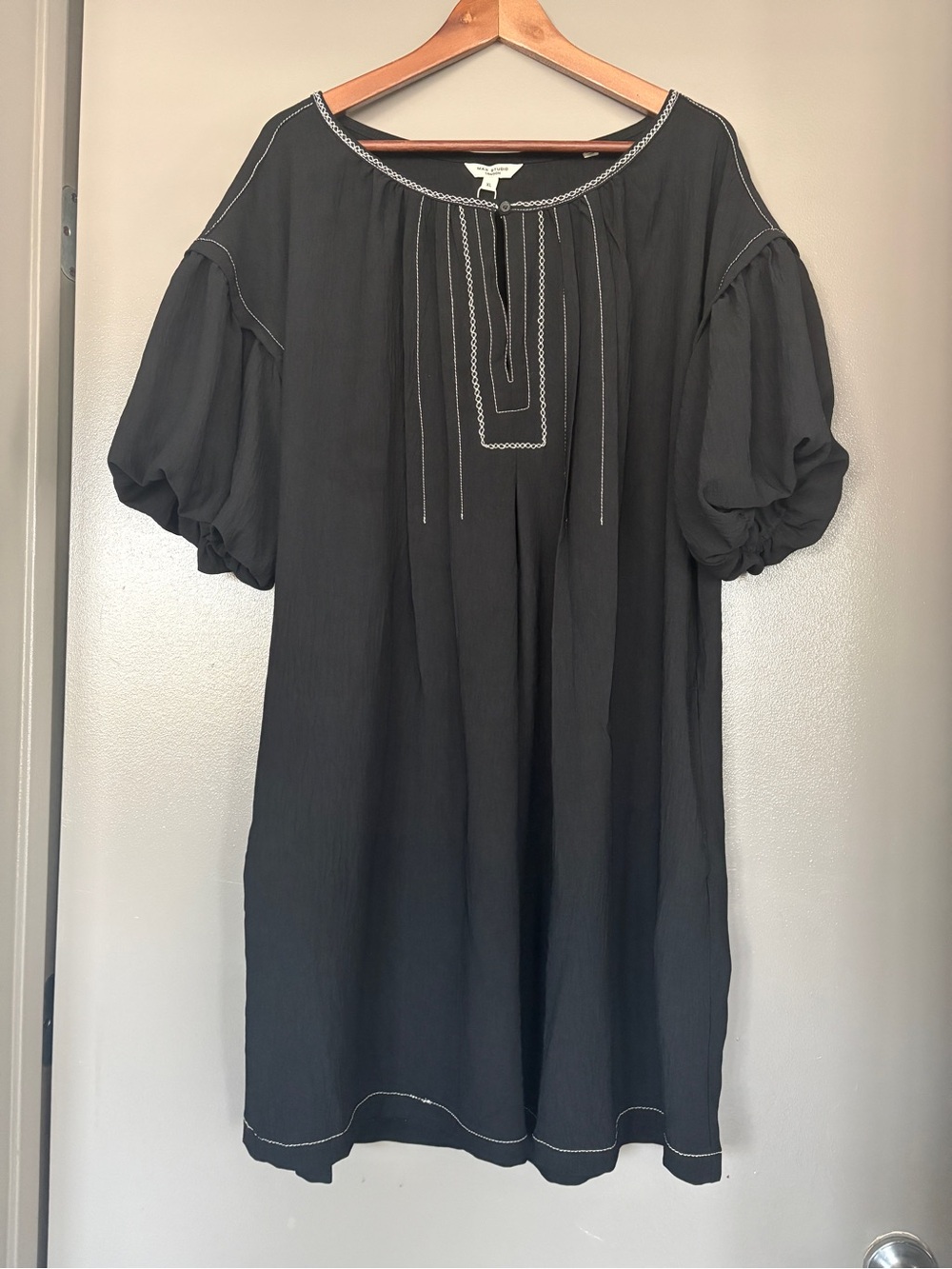 Max Studio Black Embroidered Easy Dress - Picture 3 of 6